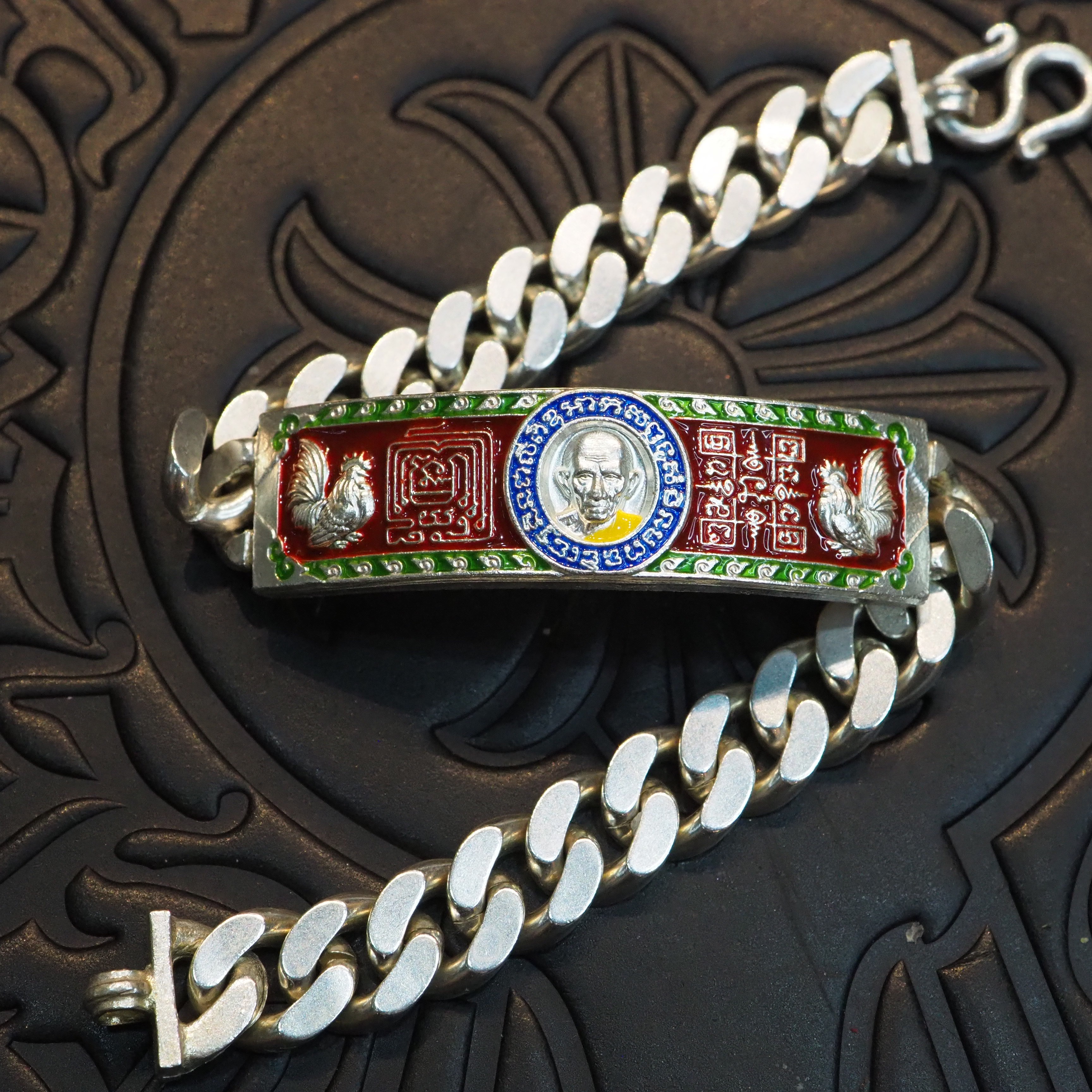 925银银制品 龙婆瑞2565庙裂阿百架手链镀银材质，明星同款，找米