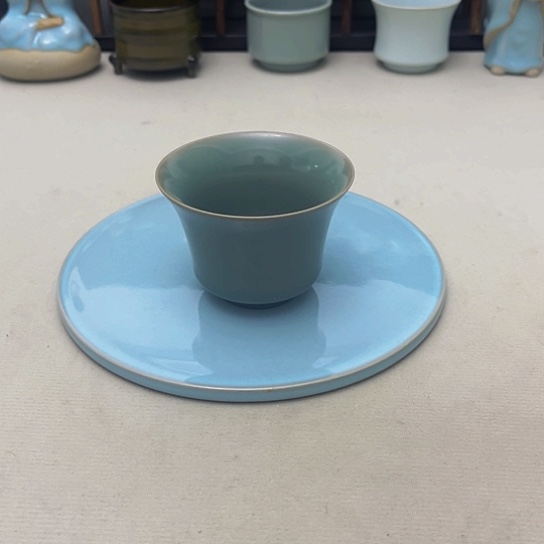 郑***锋青焱汝瓷仿古马蹄杯有瑕福利