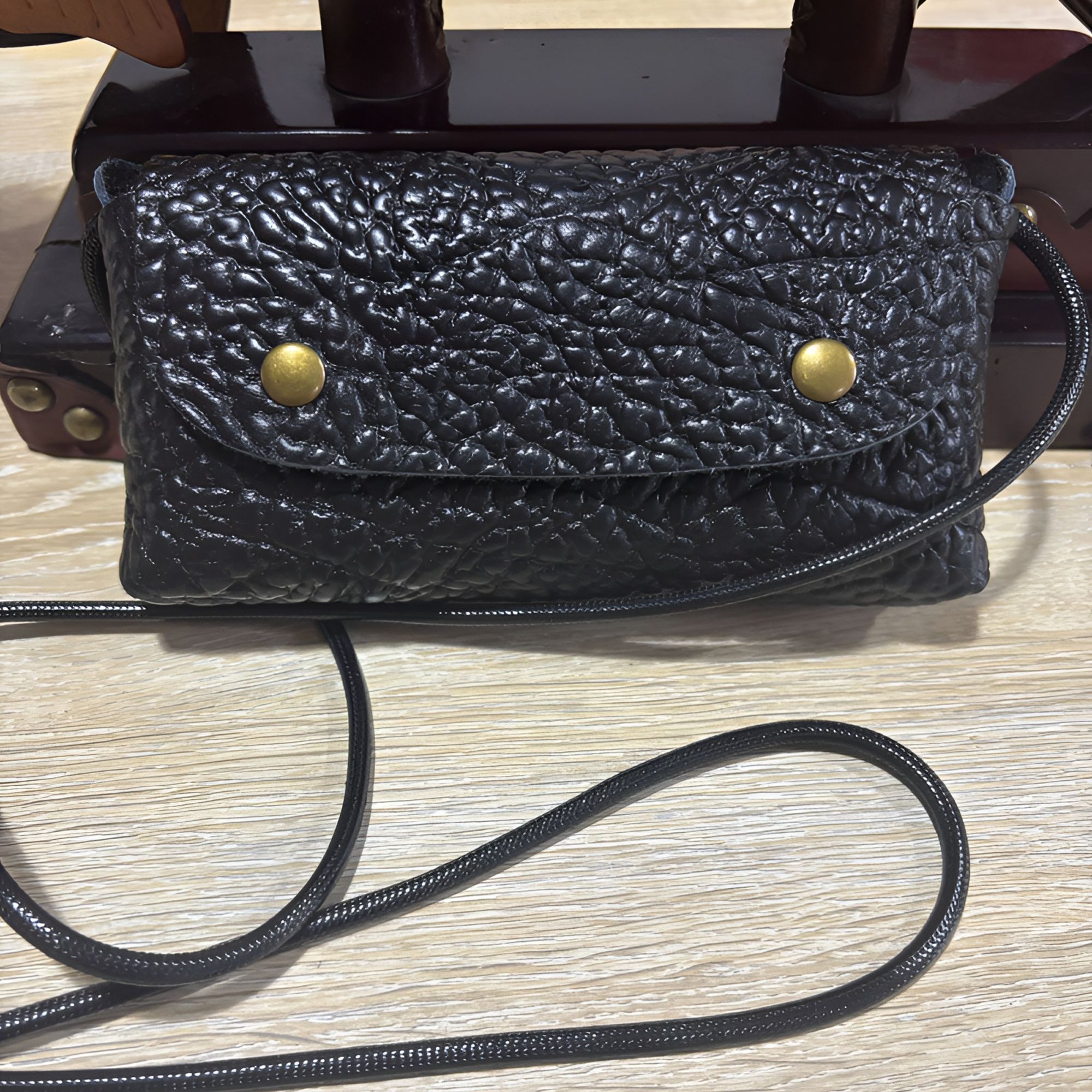 复古头层牛皮手机包单肩斜挂潮流 高品质 休闲黑色时尚百搭女士包