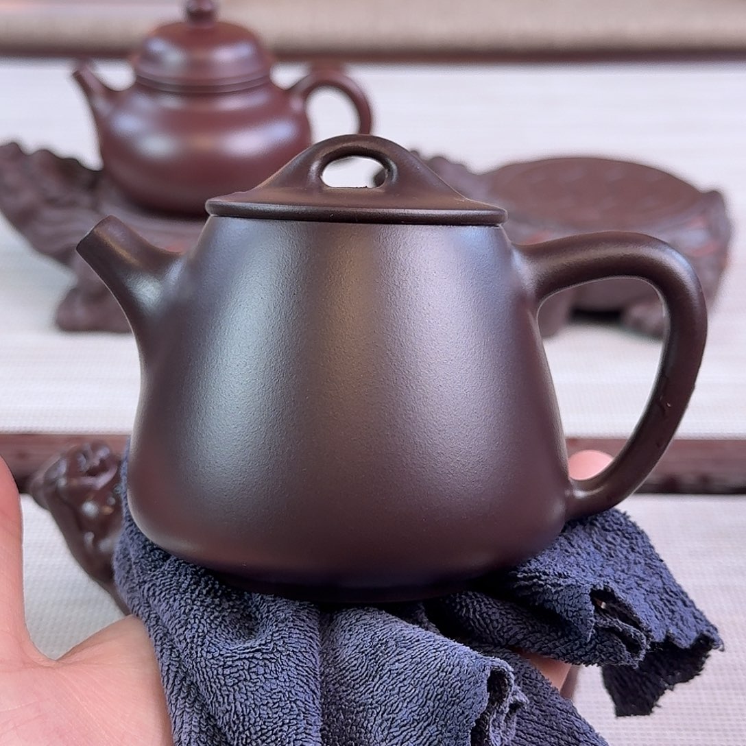 紫砂茶壶220cc老紫泥高石瓢