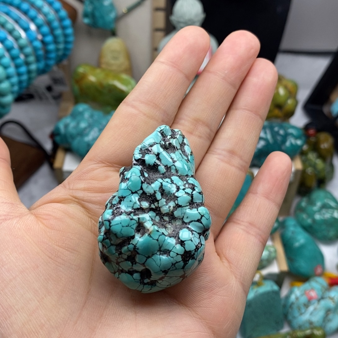 高瓷精品湖水蓝随型w