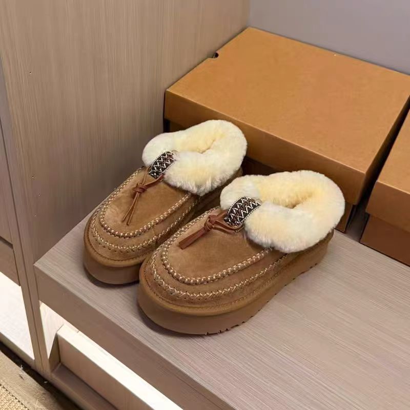 【阿尔派平口厚底】冬季时尚皮毛一体加厚保暖休闲雪地靴