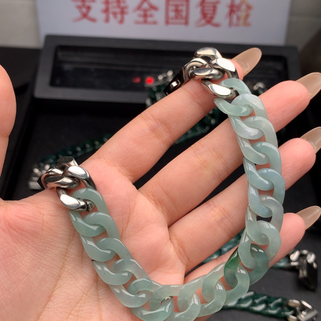制***人翡翠未镶嵌手链000001