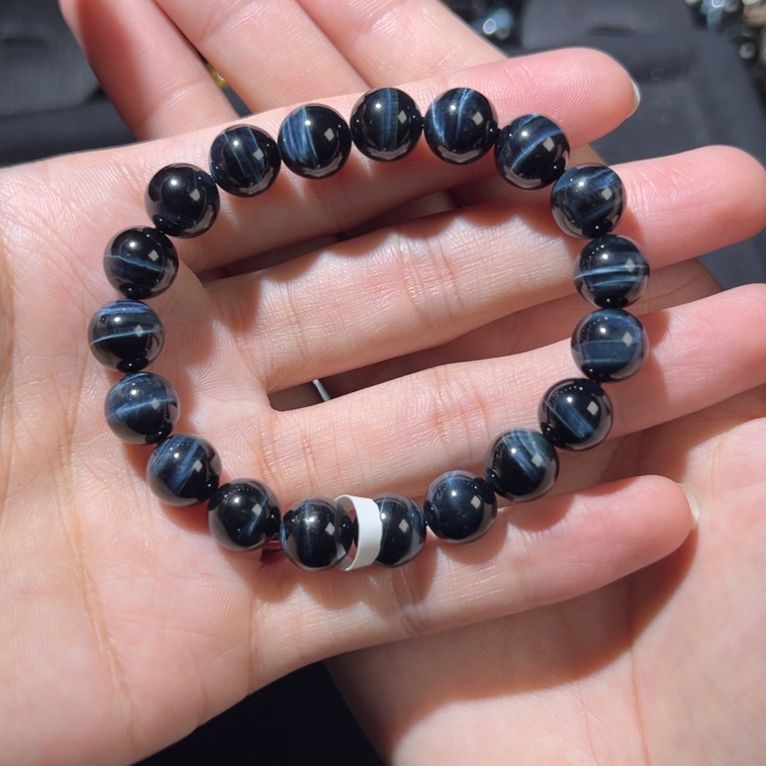 木变石手链未镶嵌金***作蓝虎9.8咪