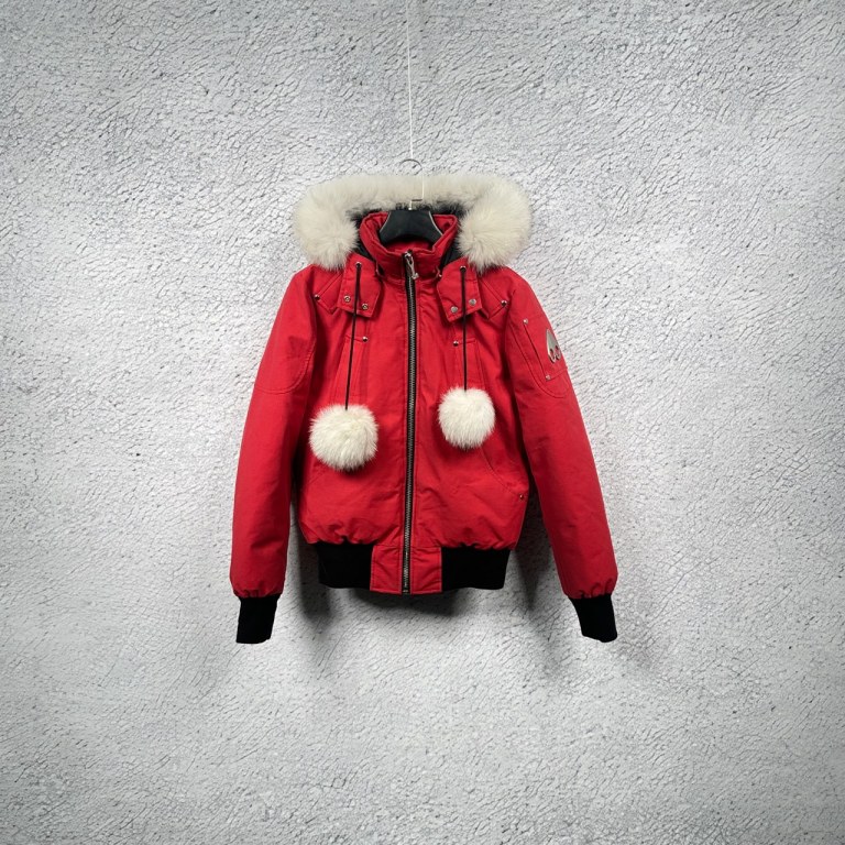 99新 MOOSE KNUCKLES/慕斯纳可兹 加拿大剪刀手 红色短款羽绒服红