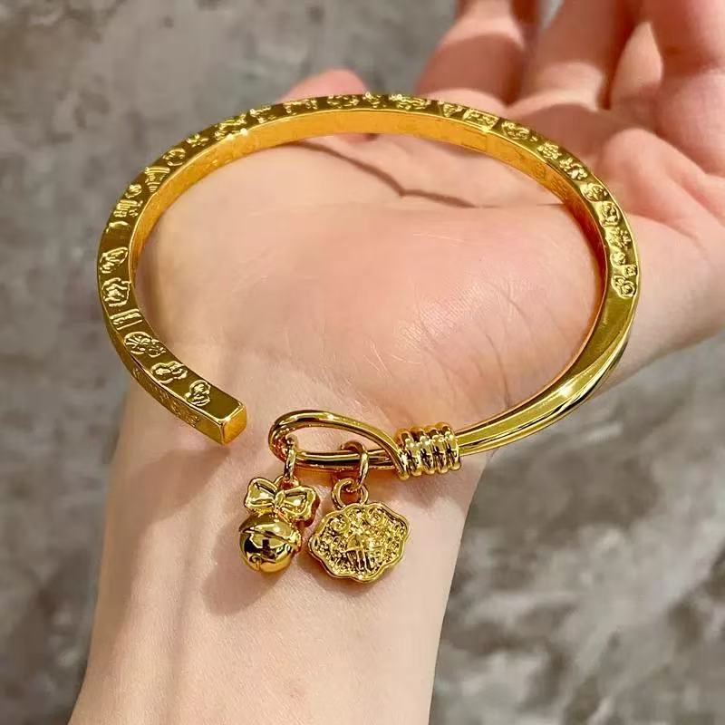 【老缅彦祖】开口吉言铃铛豪镶手镯01