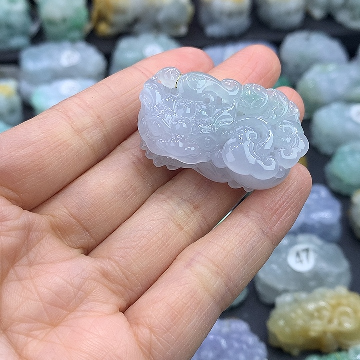 翡翠未镶嵌颈饰天然缅甸A货翡翠貔貅吊坠