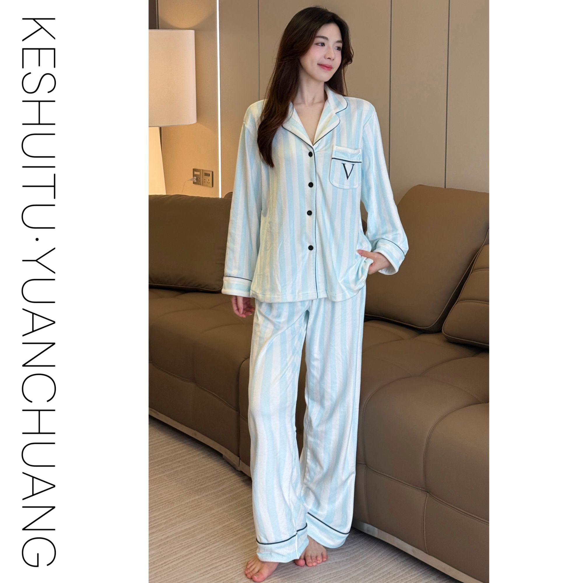 【千金收割机】维多利亚高级保暖海岛绒家居服睡衣套装气质甜美日系