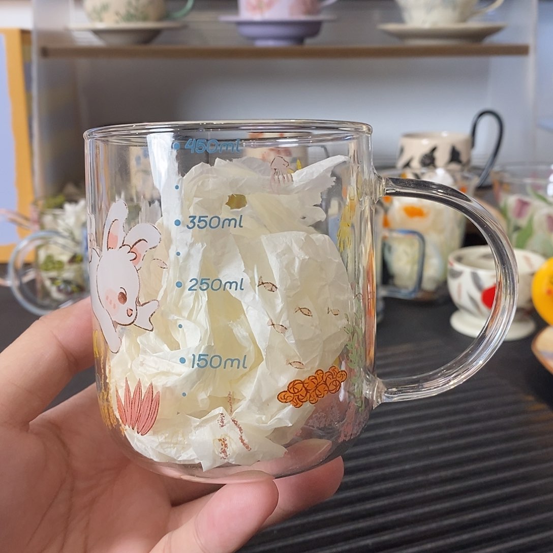 陶瓷鲸鱼兔兔高硼硅玻璃杯