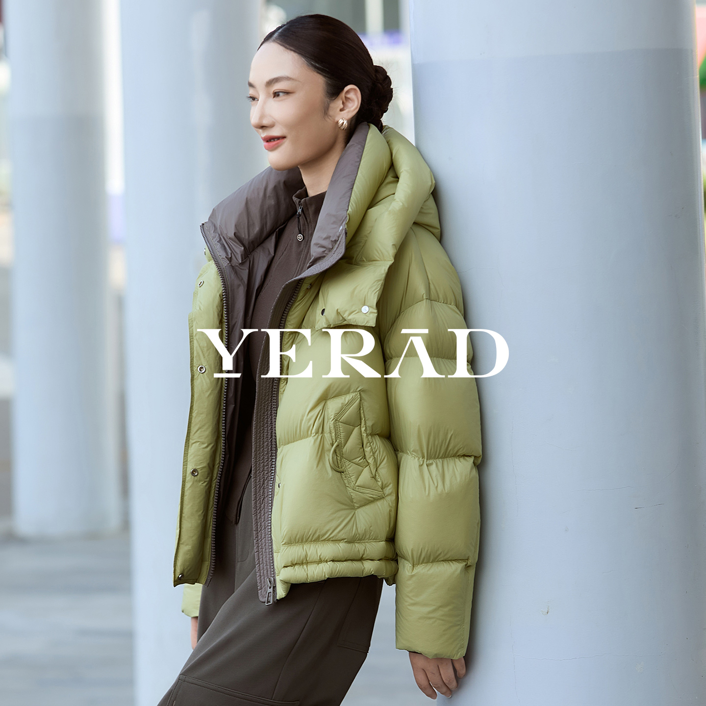 【商场同款】娅丽达撞色短款羽绒服女2025冬季新款小个子鸭绒外套