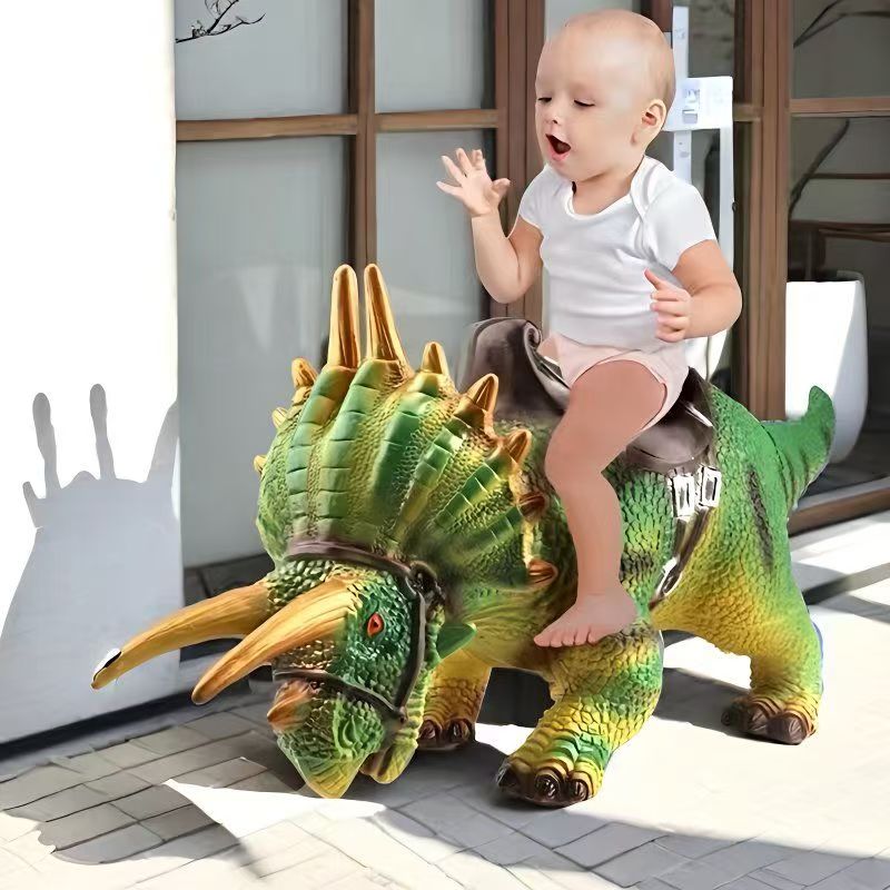 【三角龙可坐骑仿真早教功能恐龙模型（尺寸60*17*25【电商包装】