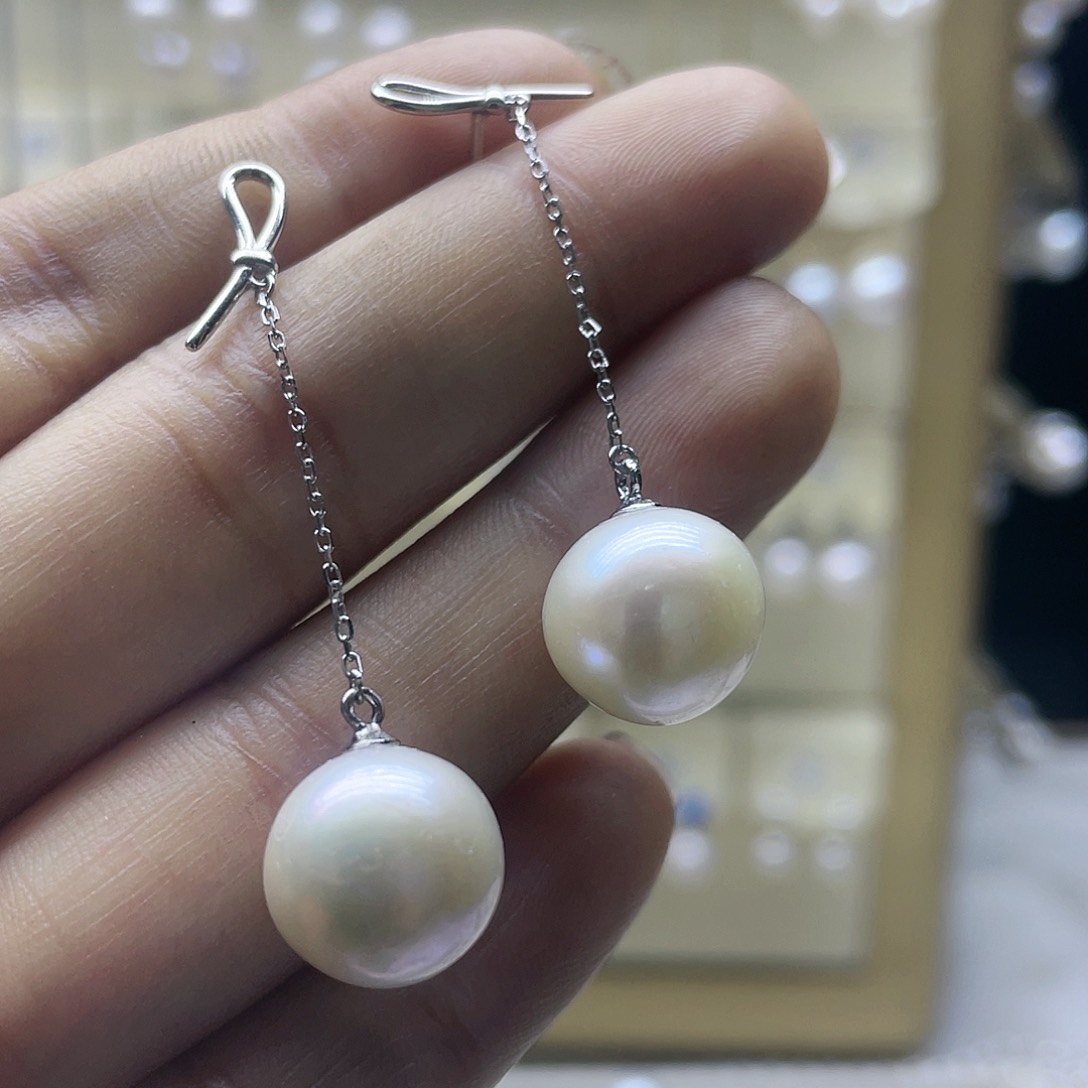 淡水珍珠耳饰银S925镶嵌
