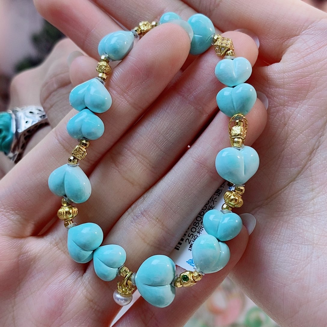 银S925镀金镶嵌绿松石珠宝奇石