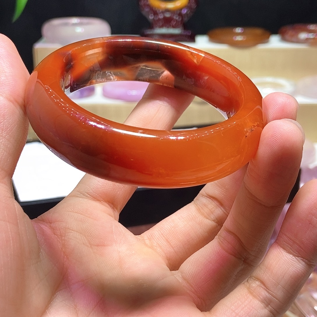 粉***线未镶嵌手镯水晶58.8圈口