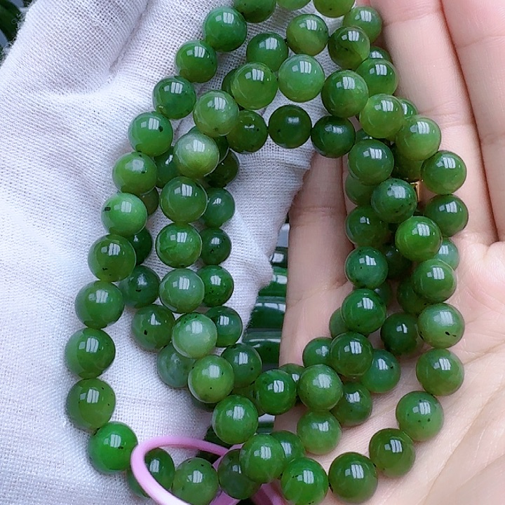 和田玉（碧玉）串珠未镶嵌