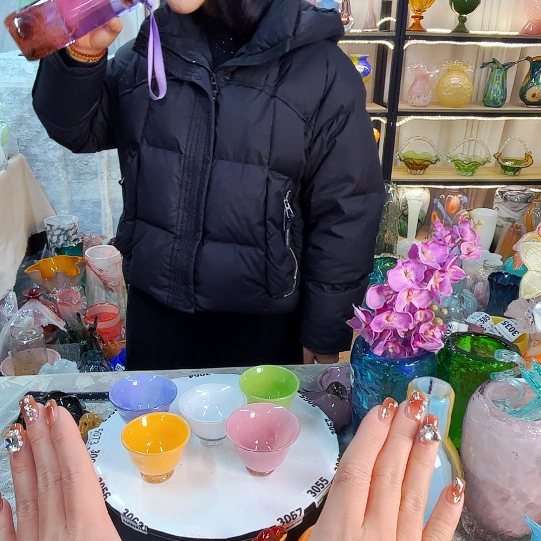 5个茶碗家悦琉璃工艺品