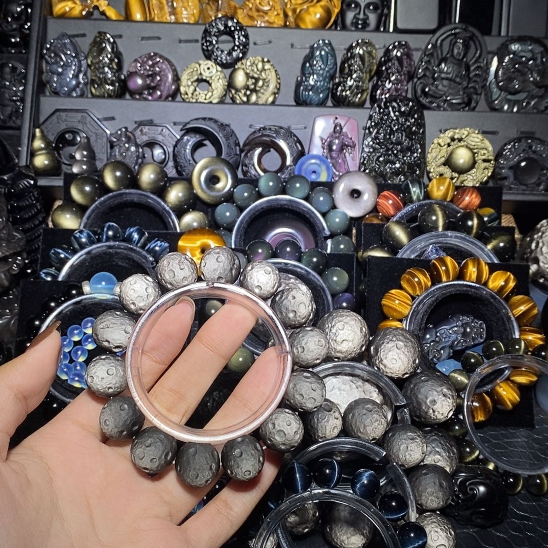 ****黑曜岩未镶嵌手链