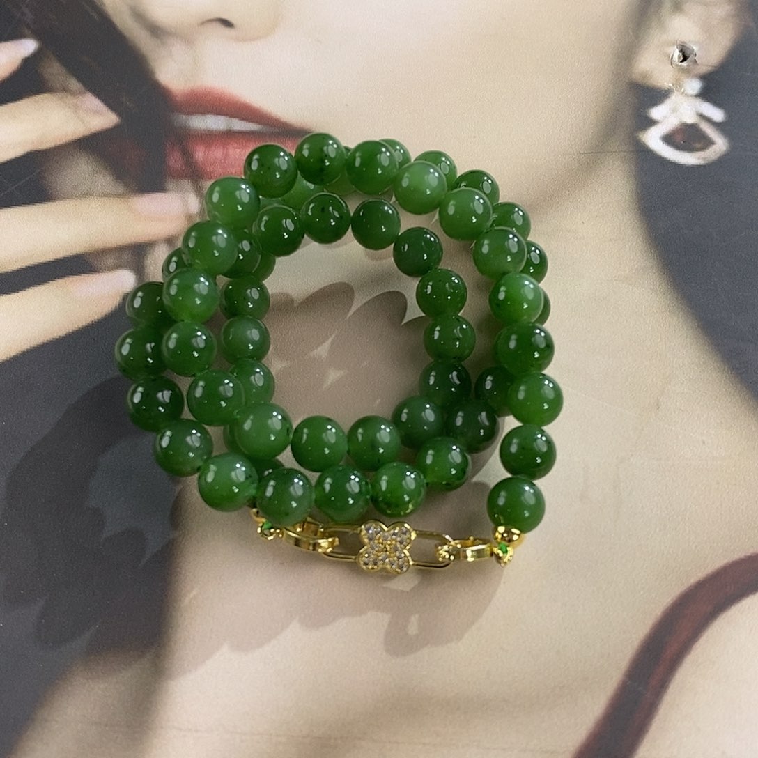 和田玉（碧玉）未镶嵌颈饰红皮卡8