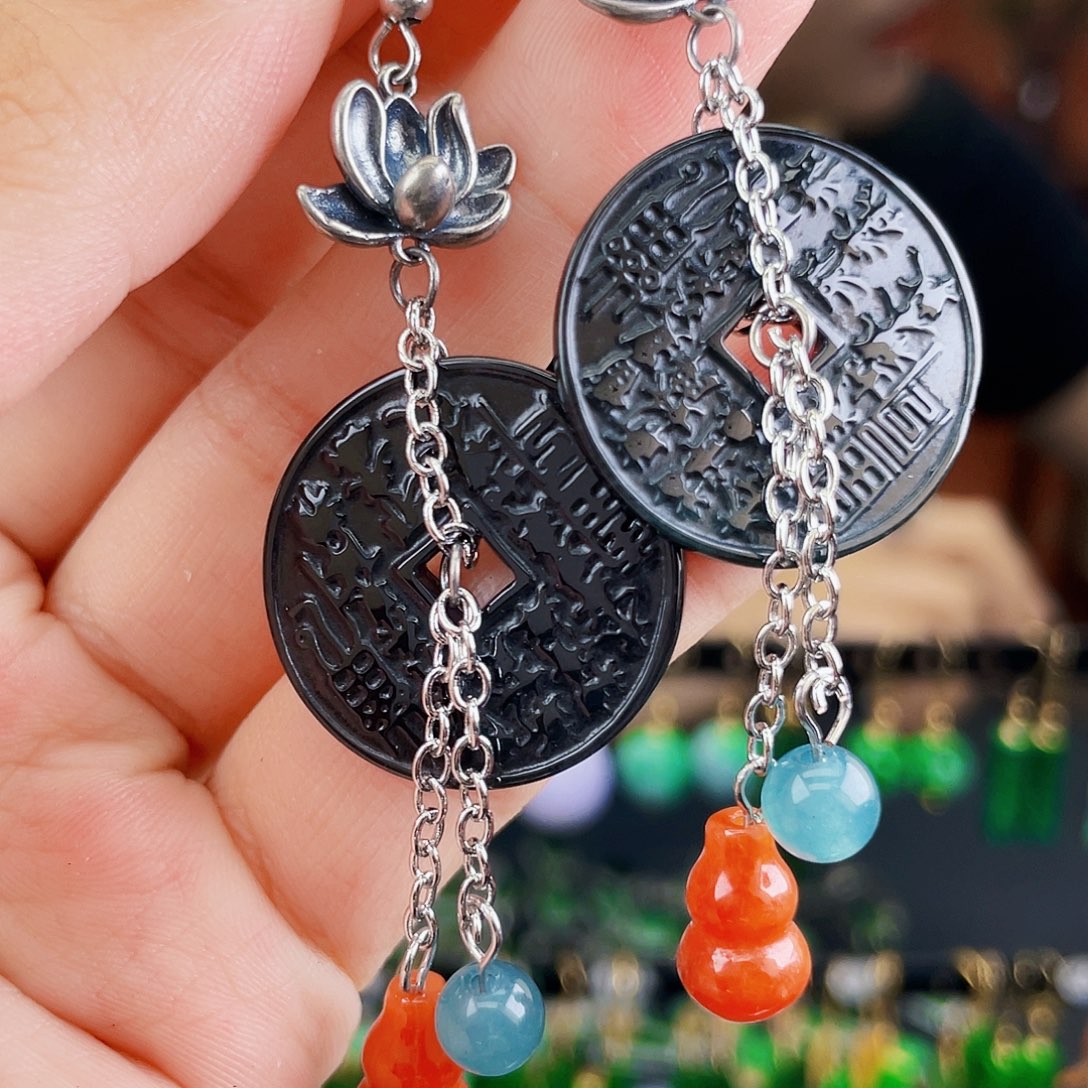 翡翠未镶嵌耳饰饰品