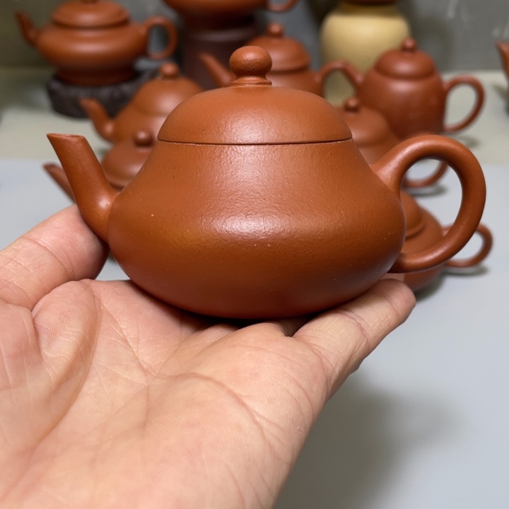 紫砂茶壶生砂生料朱泥小若思梨