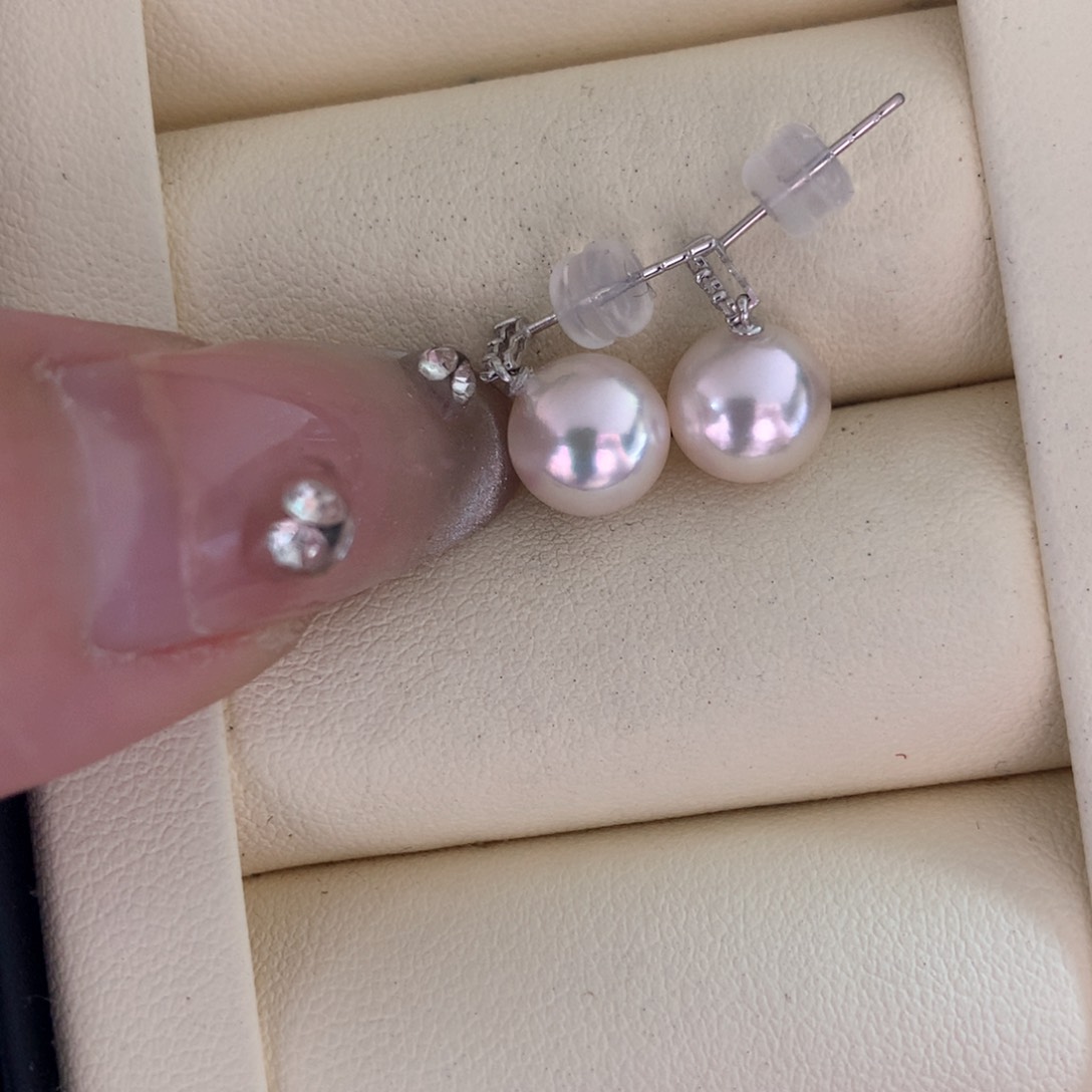 海水珍珠耳饰18K金镶嵌