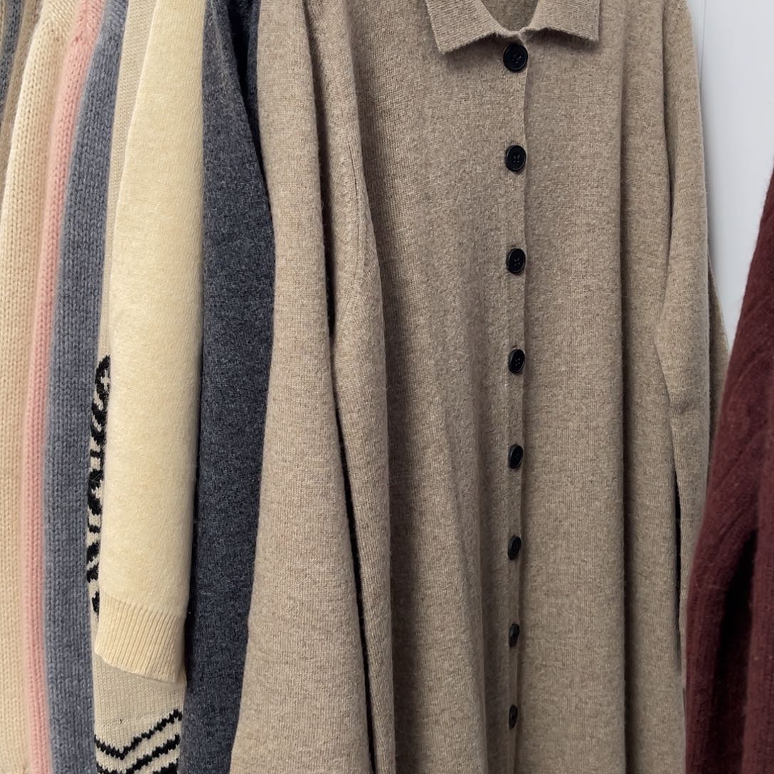 重工 羊绒 连衣裙 开衫 