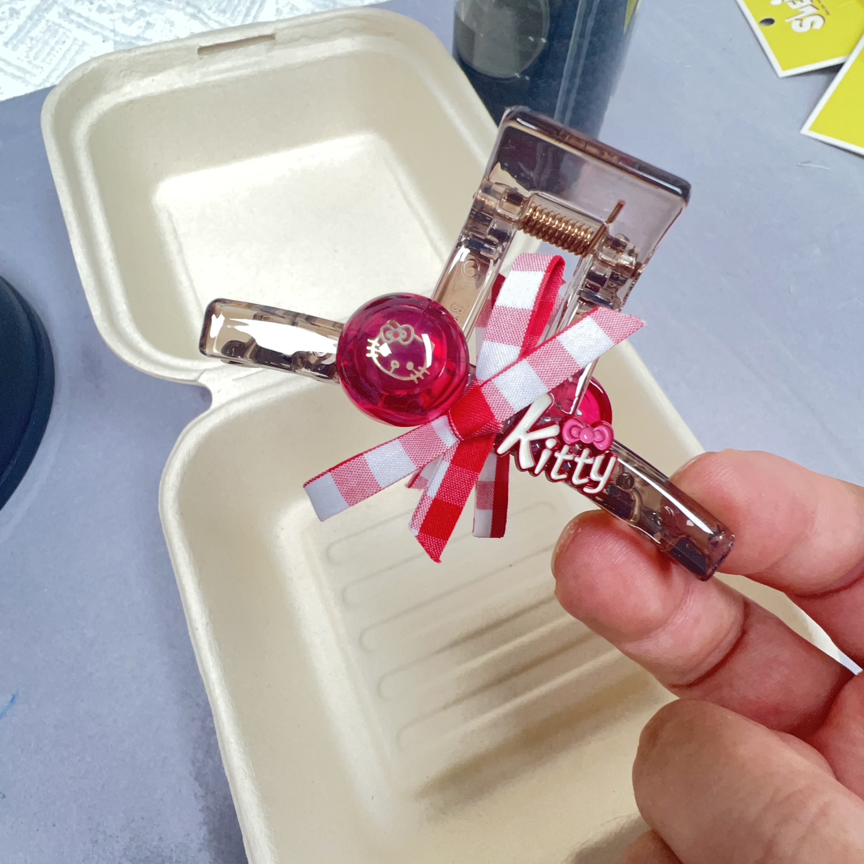 【颖彩家】K402长度8厘米抓夹对夹发饰边夹一对
