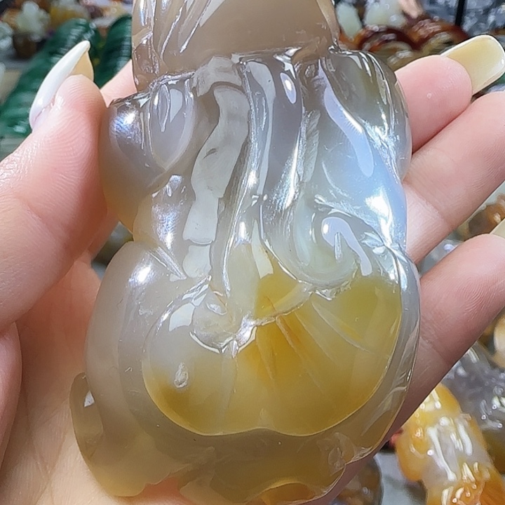 玛瑙/玉髓合金手把件