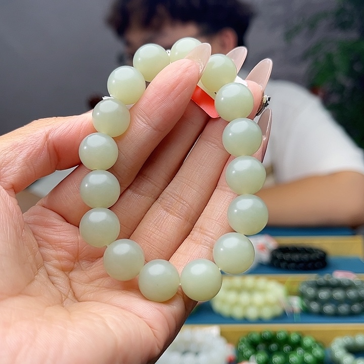 手链未镶嵌和田玉纯天然新疆且末高青白卡12