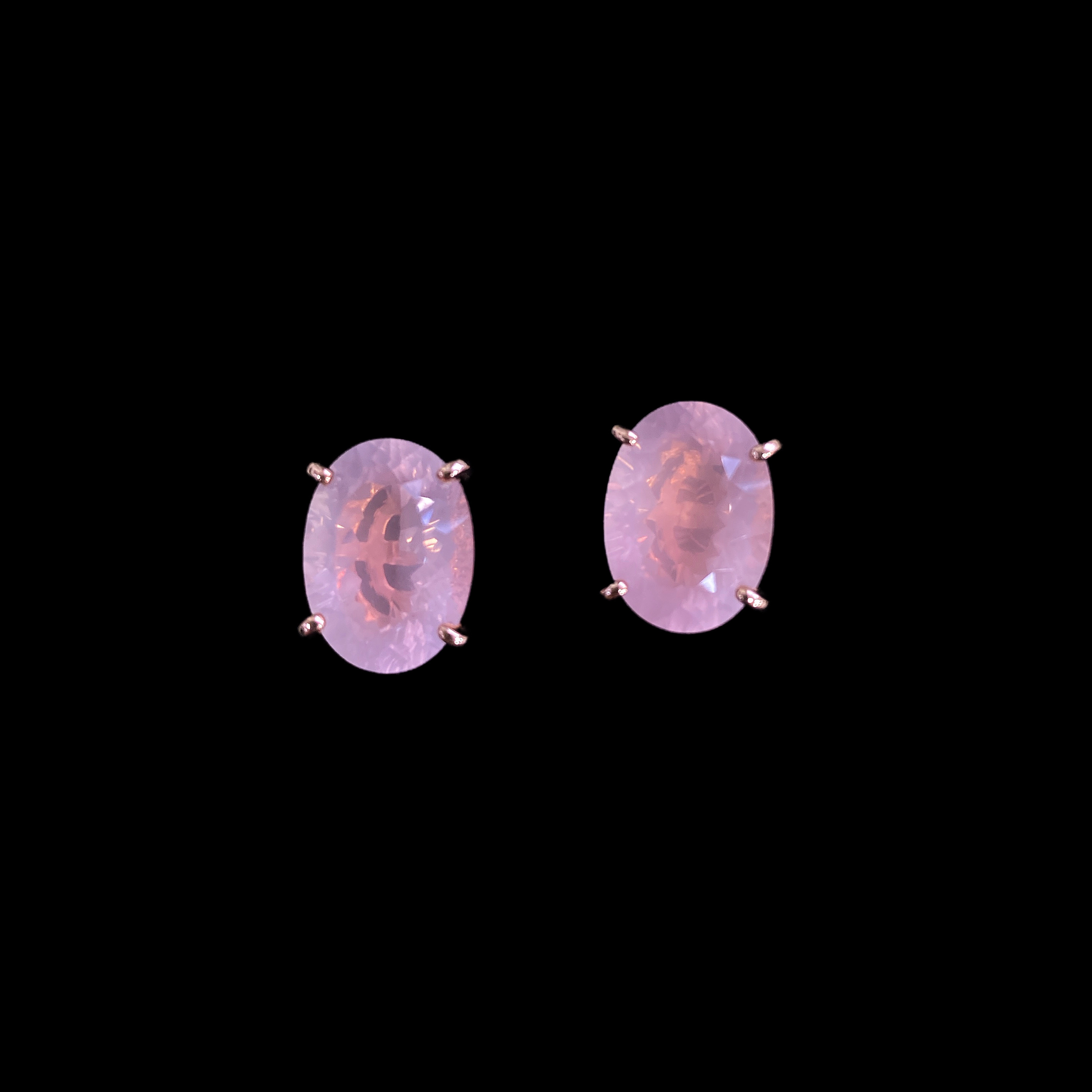 0456-粉晶耳钉孤品