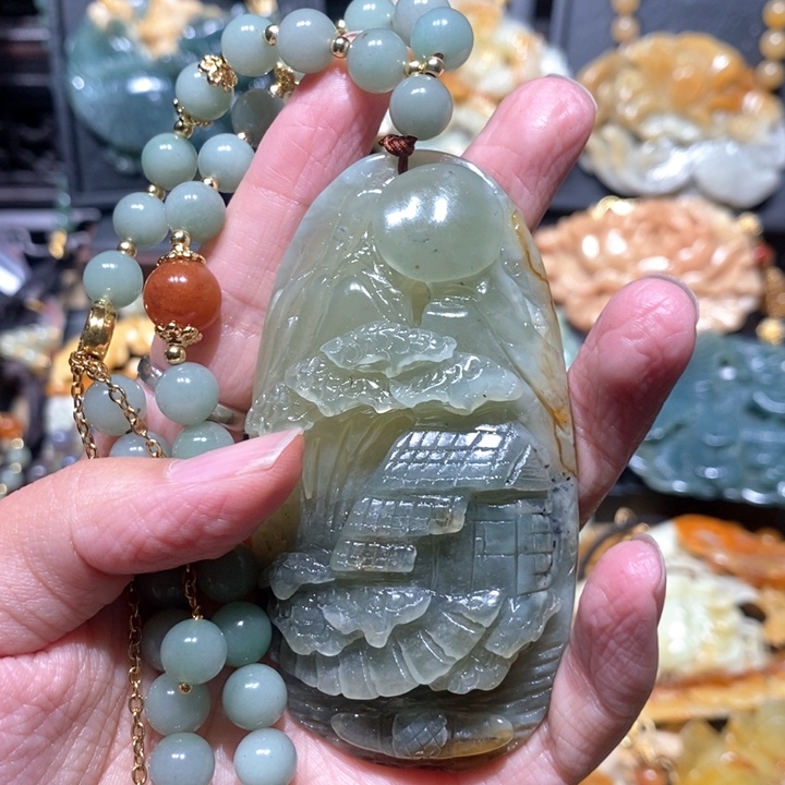 岫玉毛衣链未镶嵌
