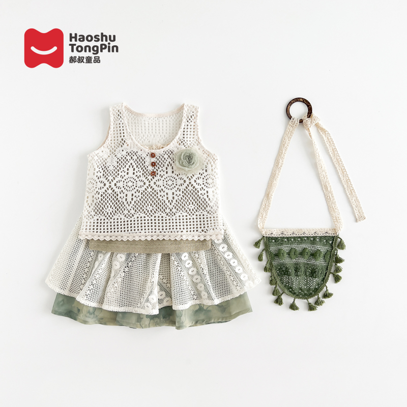 现货背心套装【亲子装】郝叔童品夏季新款2025时尚亲子套装潮BY5263