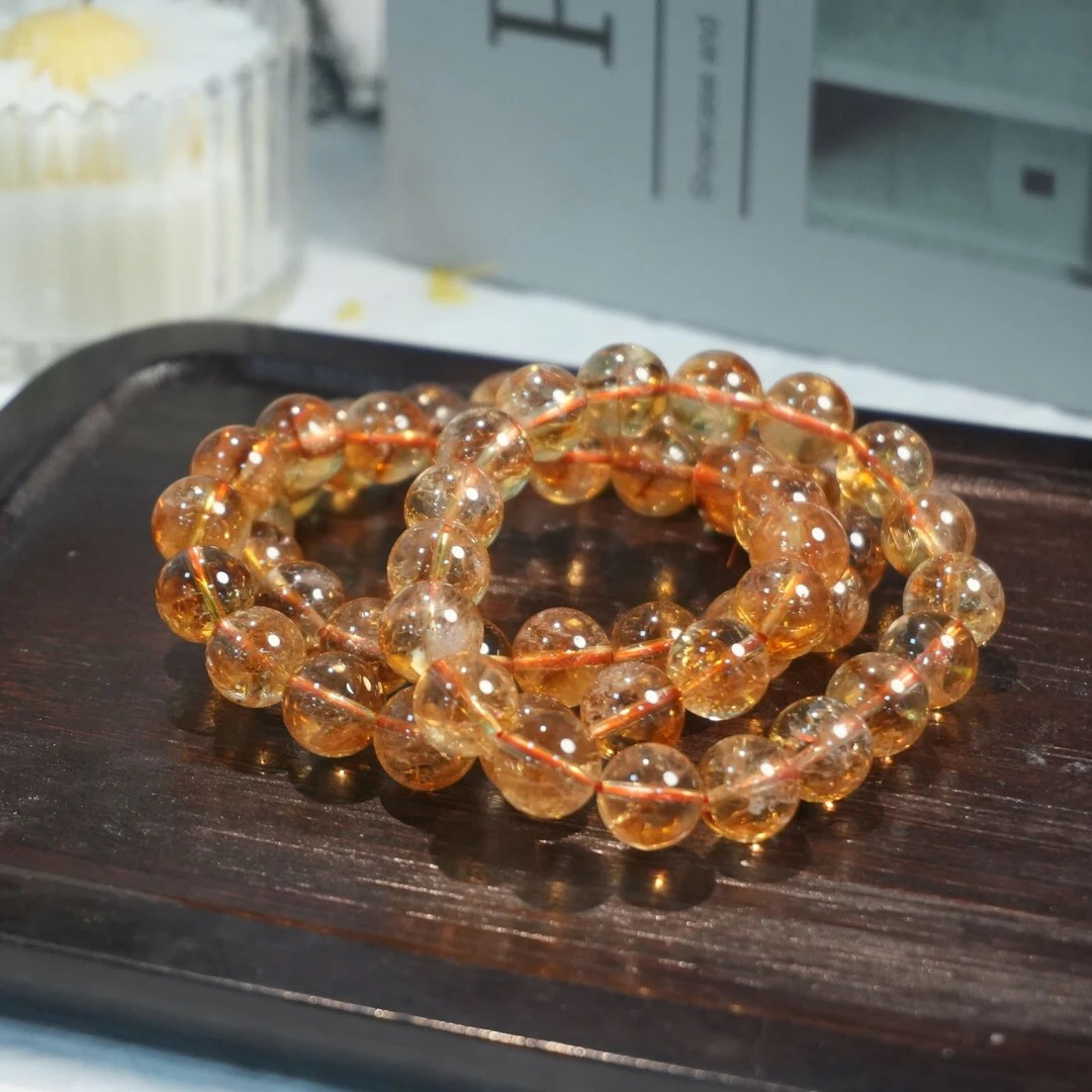 【书记甄选】天然暴力黄水晶单圈手链 约11mm 多样性发一件 6241ck