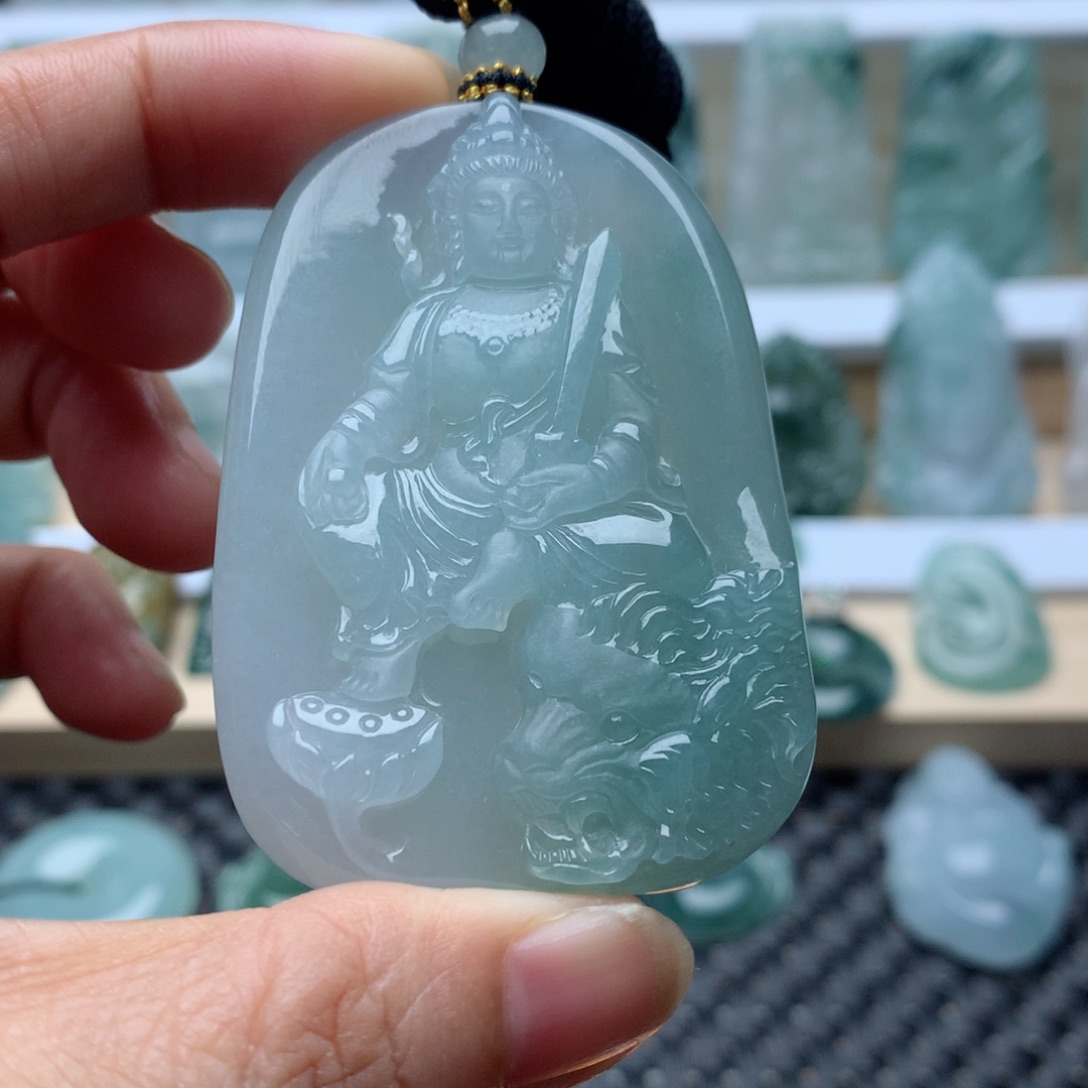 翡翠未镶嵌吊坠(不含链)文殊