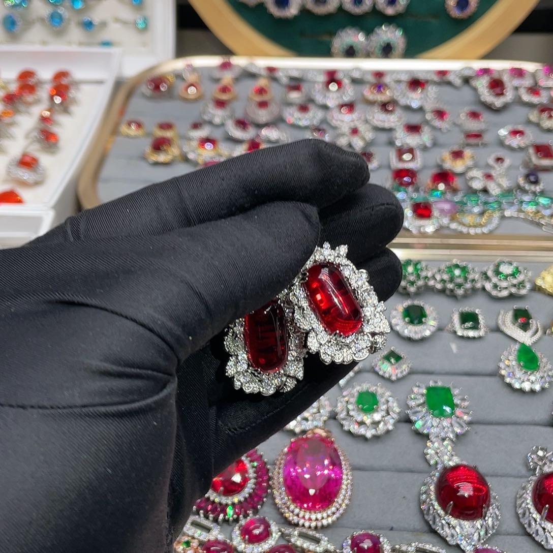 红宝石颈饰银S925镶嵌?****?52