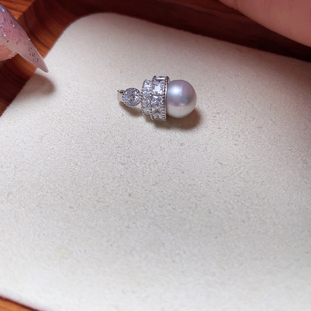 海水珍珠吊坠(不含链)银S925镶嵌