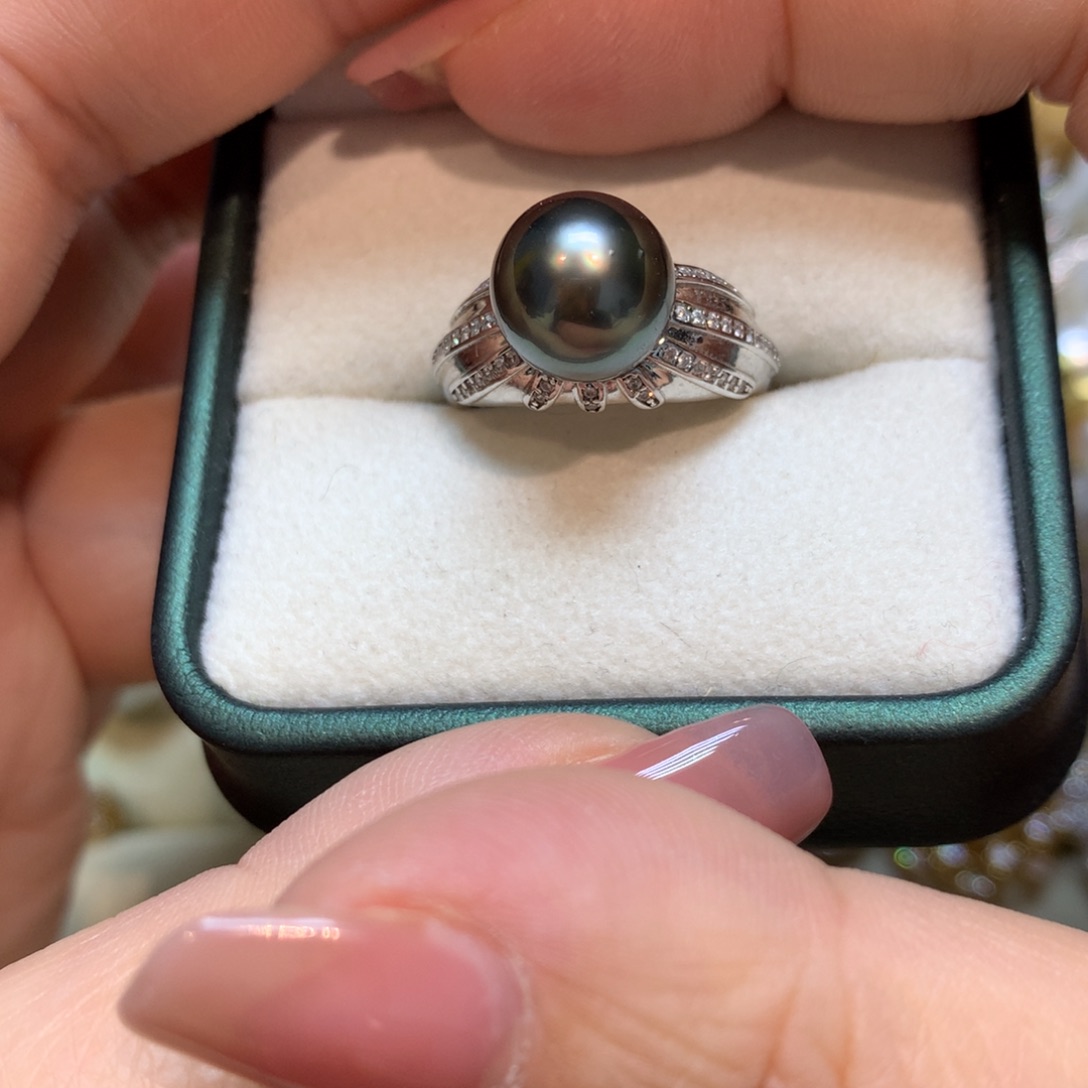 海水珍珠戒指银S925镶嵌