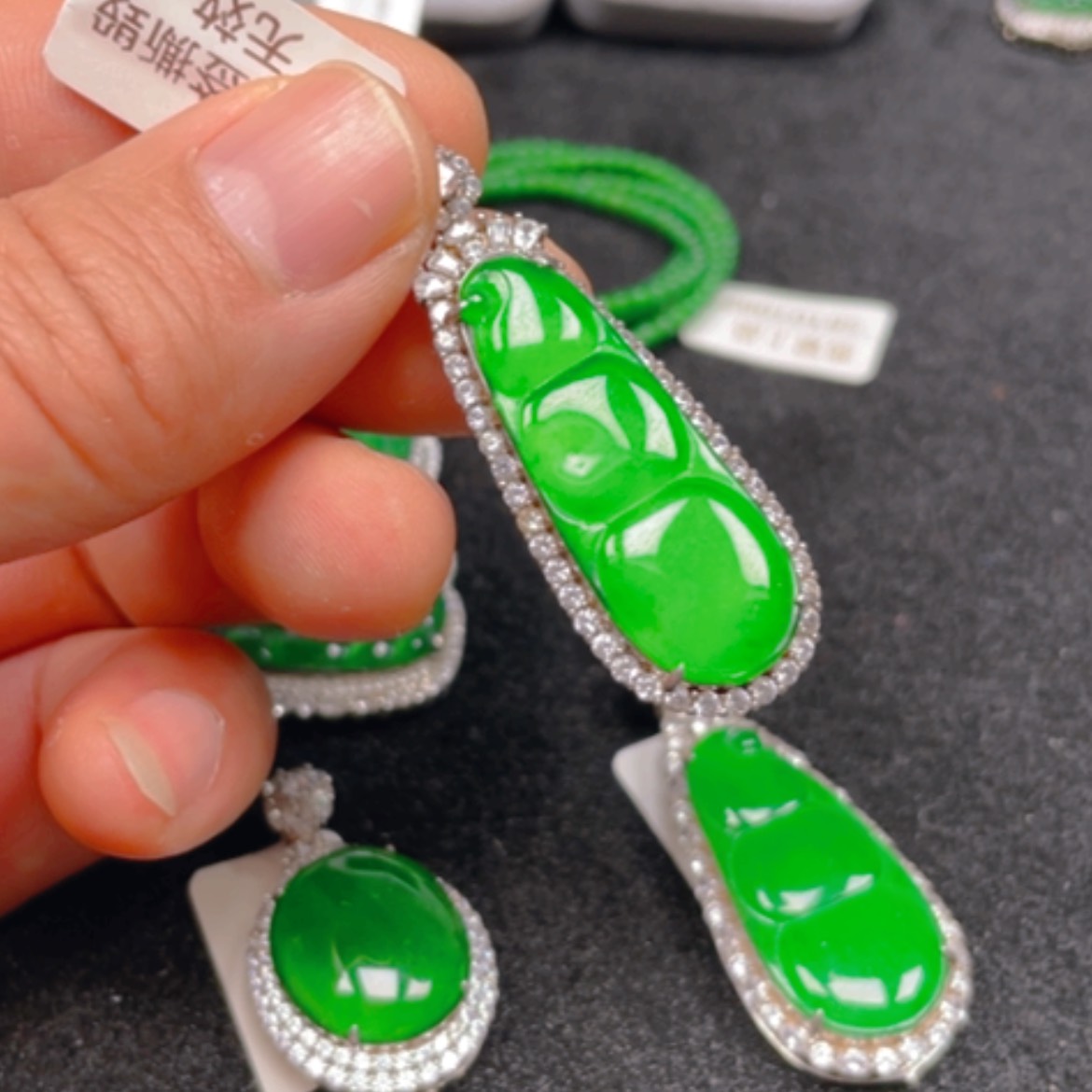 【闪购商品】翡翠颈饰银S925镶嵌喜*吊坠