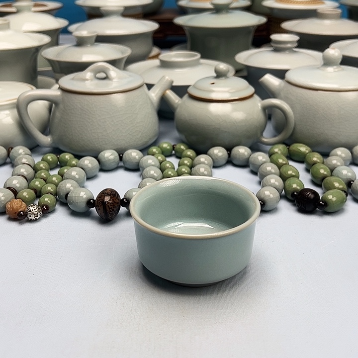 杯天青釉扳指杯原矿原釉原产地