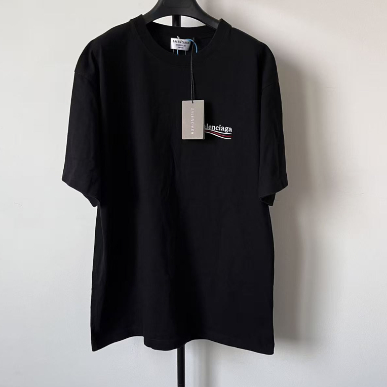 未使用 Balenciaga/巴黎世家 可乐刺绣宽松版短袖T恤 01595
