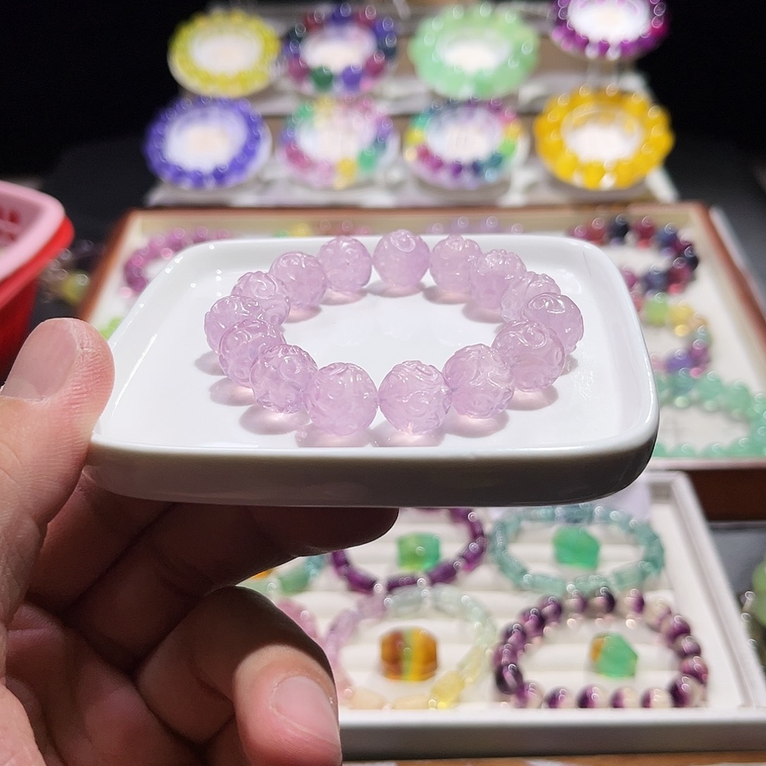 手串未镶嵌萤石紫粉祥云13m