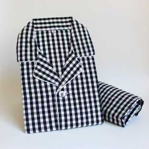 格子睡衣韩版家居服套装休闲透气长袖加厚薄家居服套装