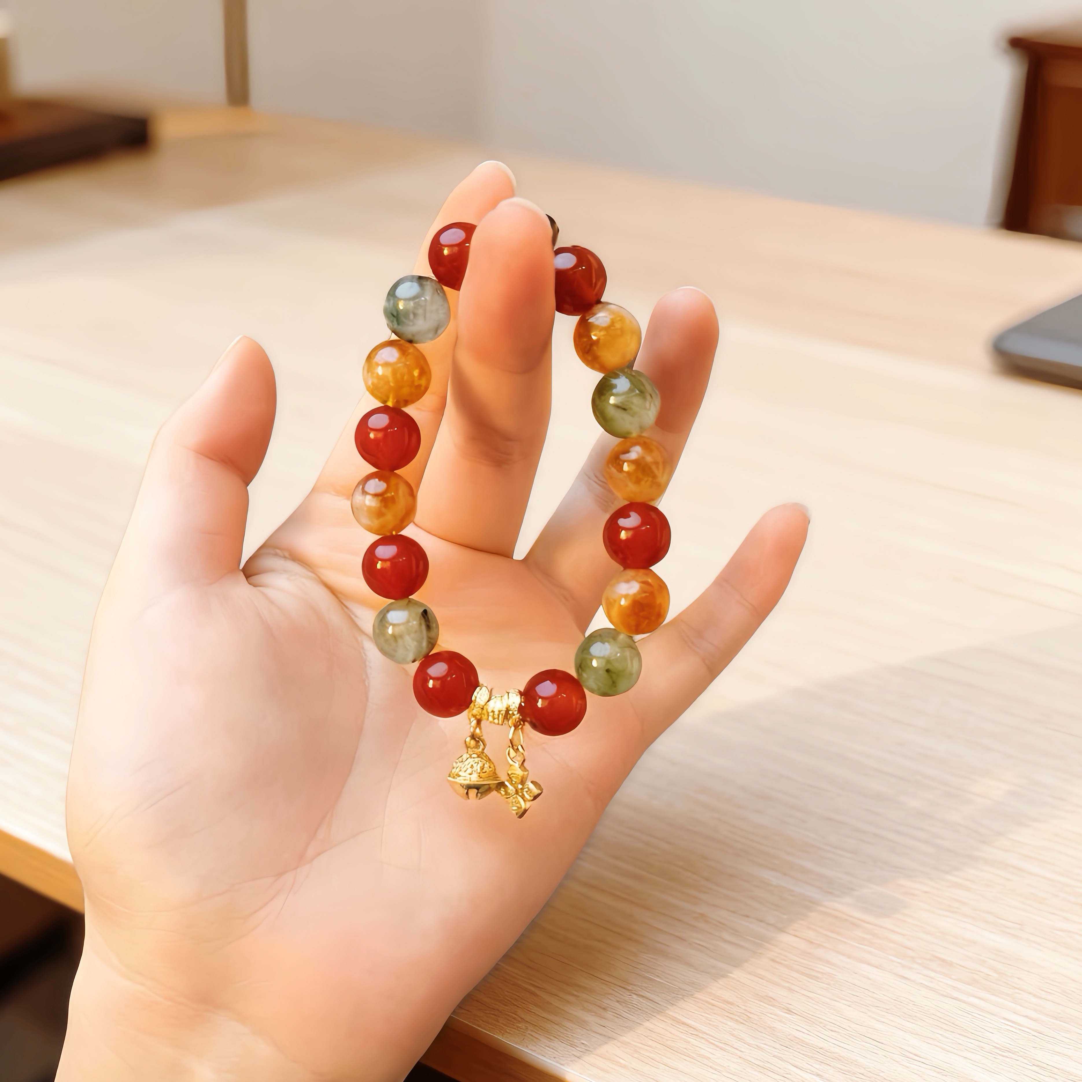 手链 圣诞系列彩宝手串百搭女款饰品多样性发其一手饰