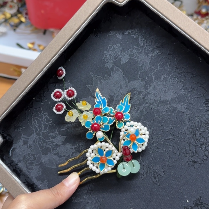 醋酸铁合金鹅毛仿点翠