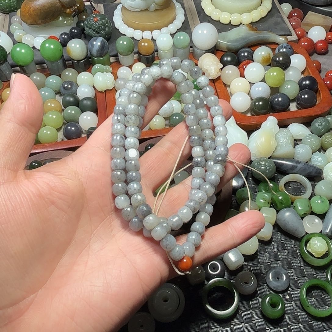 和田玉珠链未镶嵌