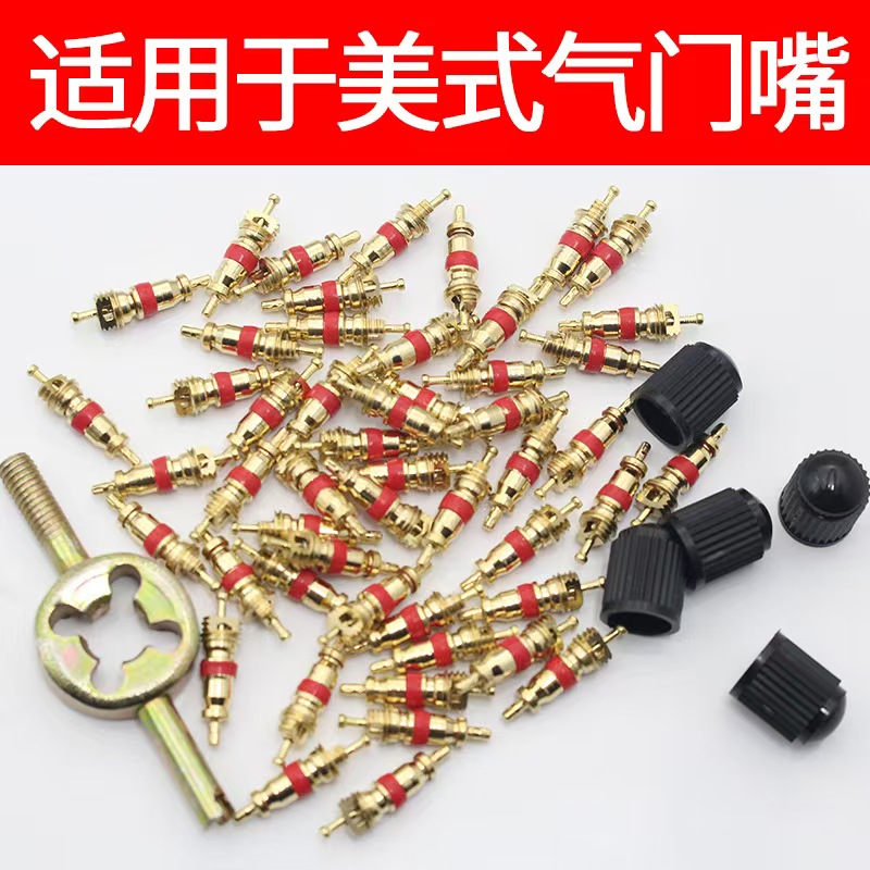 防爆胎气门芯黄铜电车汽车专用防漏气防高压安全轮胎气门芯扳手