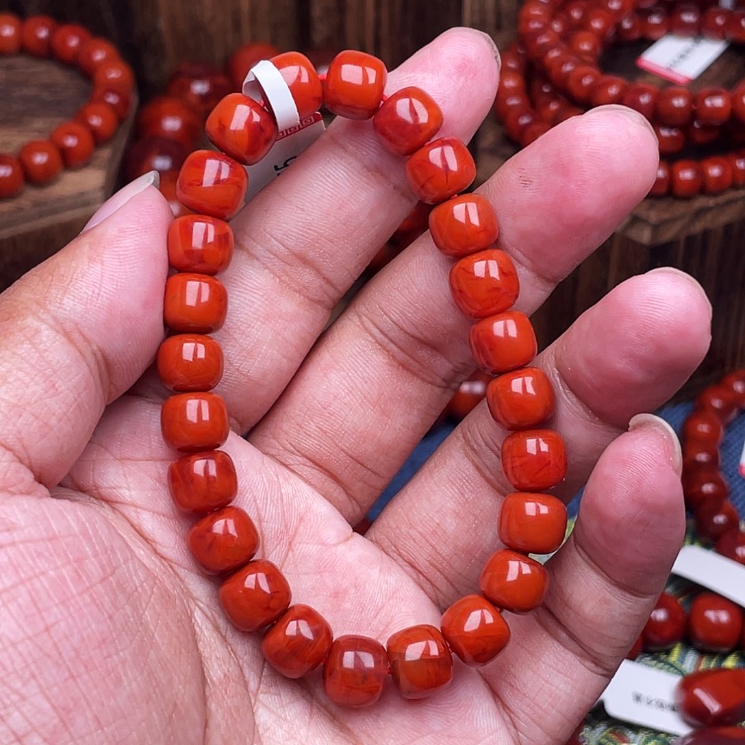 田***野南红玛瑙未镶嵌手链南红瓦西卡9老型手串