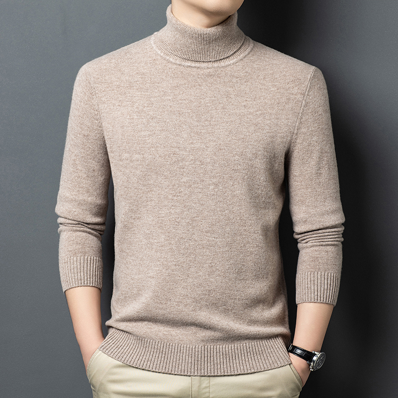 100%纯羊毛男高领领保暖秋冬半高领加厚羊毛衫冬季男士羊毛打底衫