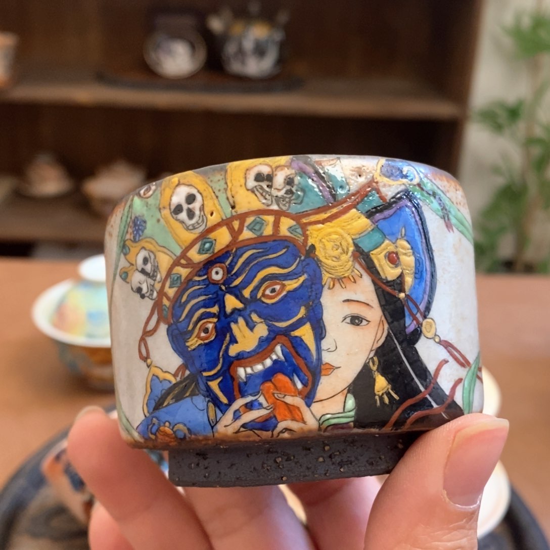 手工手绘扎吉拉姆茶杯