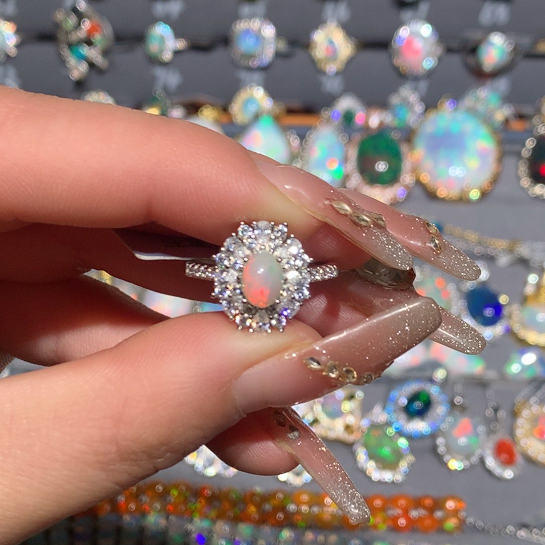 欧泊银S925镶嵌福利戒指